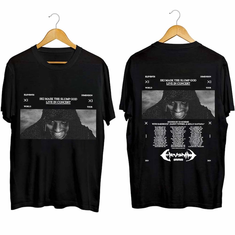 Ski Mask The Slump God - 11Th Dimension Tour 2024 Shirt, Ski Mask The Slump God Rap Shirt, 11Th Dimension Tour Shirt
