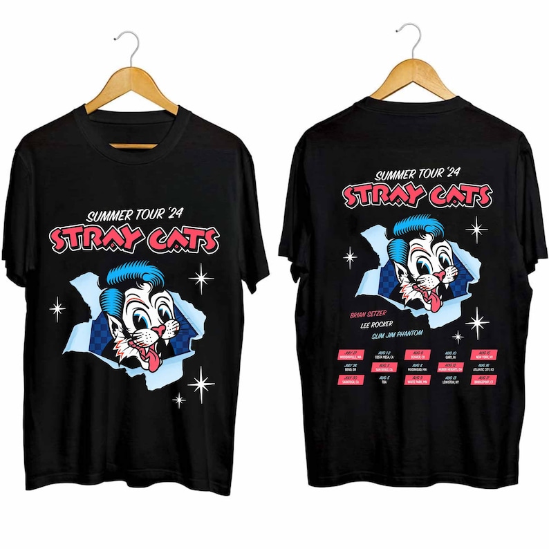 Stray Cats Summer Tour 2024 Shirt, Stray Cats Band Fan Shirt, Stray Cats 2024 Concert Shirt
