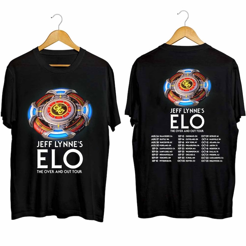 Jeff Lynnes Elo - The Over And Out Tour 2024 Shirt, Jeff Lynnes Elo Band Fan Shirt, Electric Light Orchestra 2024 Shirt