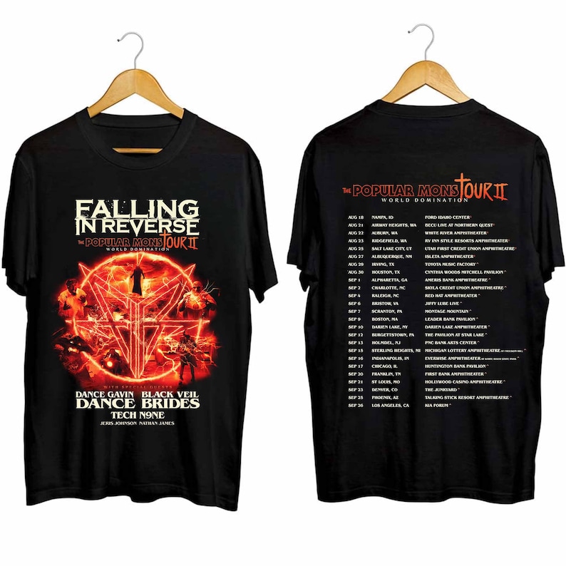 Falling In Reverse - Popular Monstour Ii 2024 Shirt, Falling In Reverse Band Fan Shirt, Falling In Reverse 2024 Shirt
