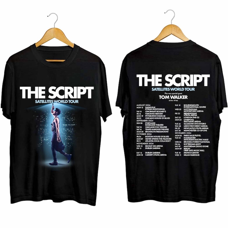 The Script - Satellites World Tour 2024 Shirt, The Script Band Fan Shirt, The Script 2024 Tour Shirt