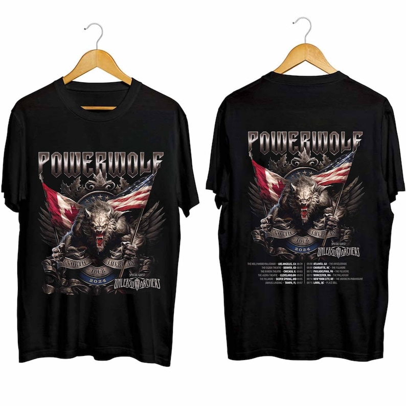 Powerwolf - North America Tour 2024 Shirt, Powerwolf Band Fan Shirt, Powerwolf 2024 Concert Shirt