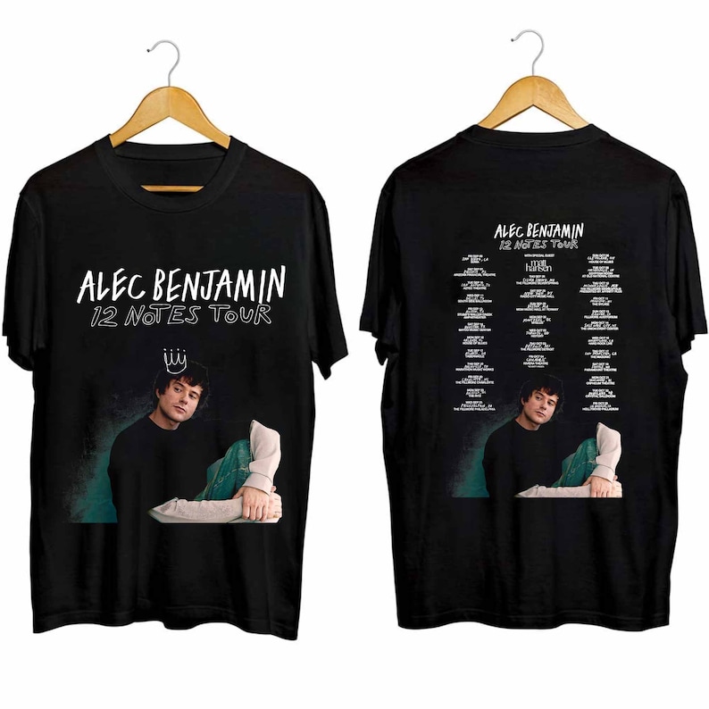 Alec Benjamin - 12 Notes Tour 2024 Shirt, Alec Benjamin Fan Shirt, Alec Benjamin 2024 Concert Shirt