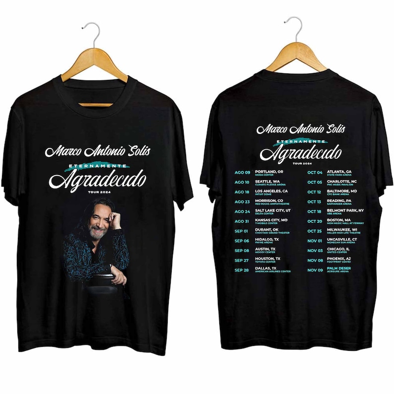 Marco Antonio Sol¡s - Eternally Grateful World Tour 2024 Shirt, Marco Antonio Sol¡s Fan Shirt, Marco Antonio Sol¡s Tour Shirt