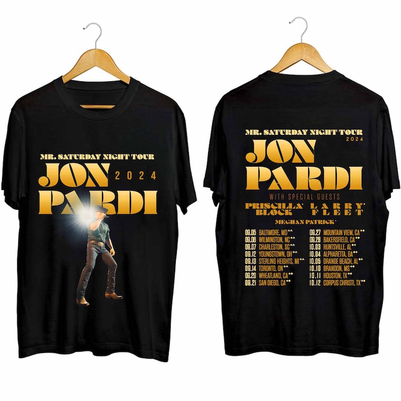New Jon Pardi – Mr Saturday Night Tour 2024 Shirt, Jon Pardi Fan Shirt, Jon Pardi 2024 Concert Shirt