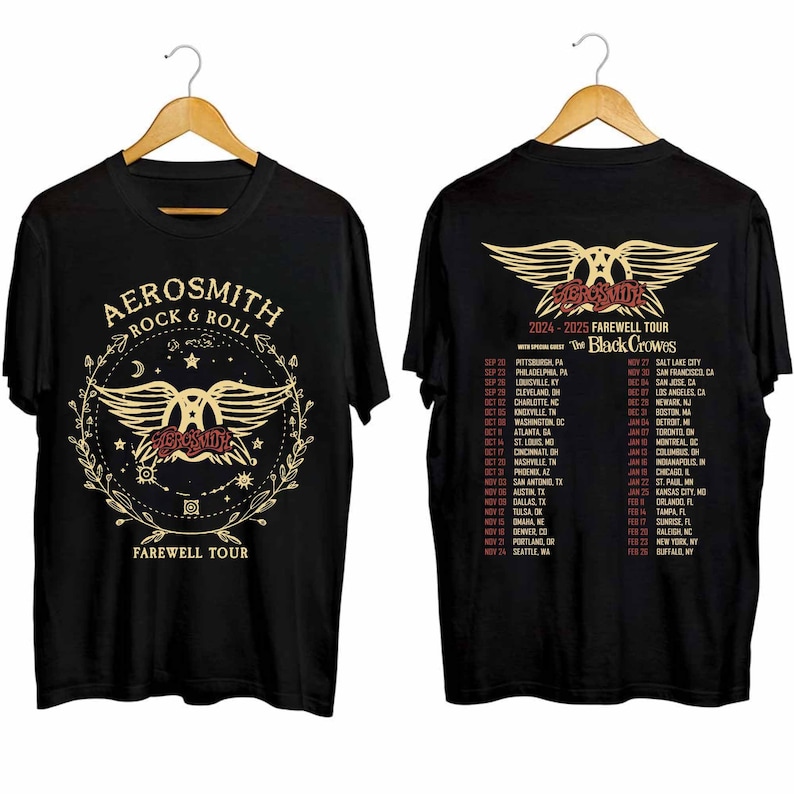 New Aerosmith 2024-2025 North American Farewell Tour Shirt, Aerosmith Band Fan Shirt