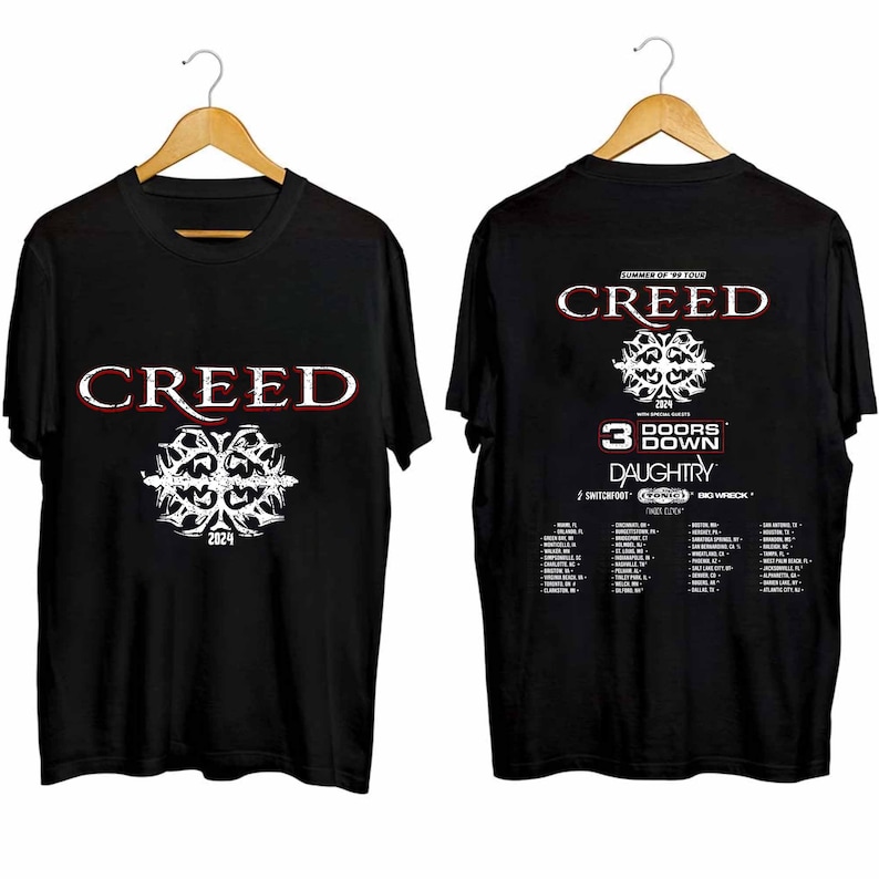New Creed 2024 Tour Summer Of ?99 Tour Shirt, Creed Band Fan Shirt, Creed 2024 Concert Shirt