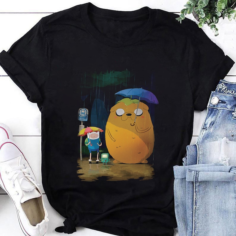 New Adventure Time Spirited Away In The Rain T-Shirt, Adventure Time Shirt Fan Gifts, Adventure Time Cartoon Shirt