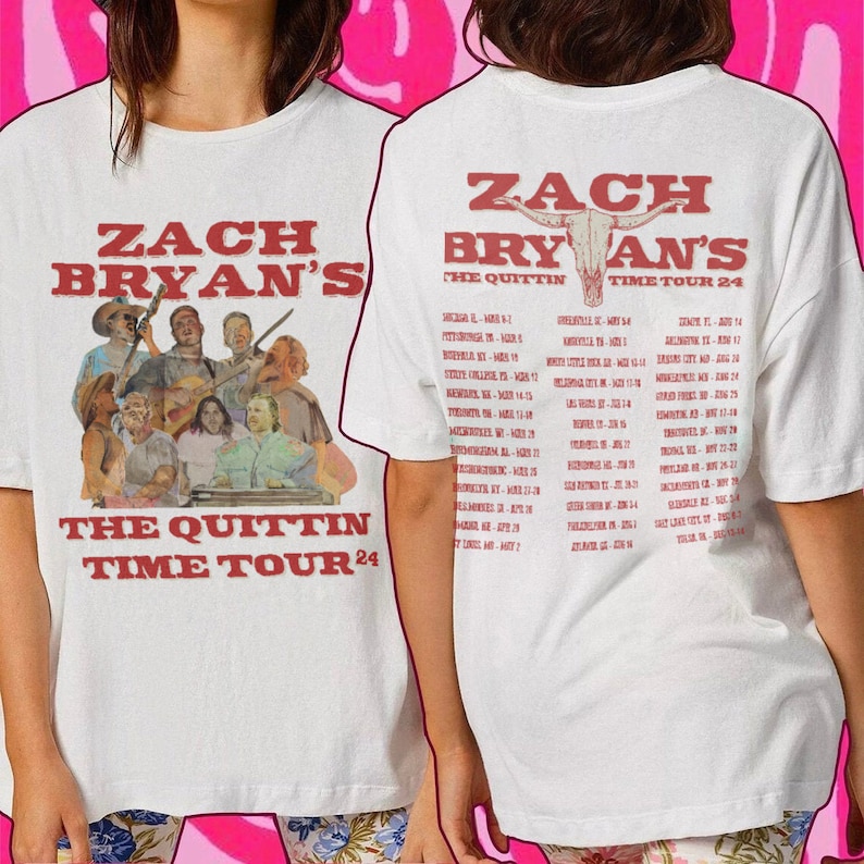 New Zach Bryan The Quittin Time Tour 2024 Shirt, Country Music, Zach Merch, Premium Shirt, Unisex T-Shirt