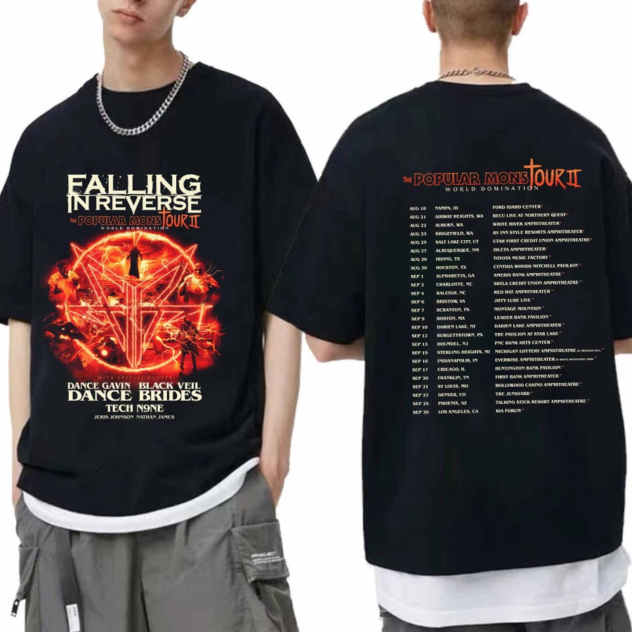 New Falling In Reverse Shirt Popular Monstour Ii 2024 Shirt, Falling In Reverse Band Fan Shirt, Falling In Reverse 2024 Shirt, Popular Monstour Ii