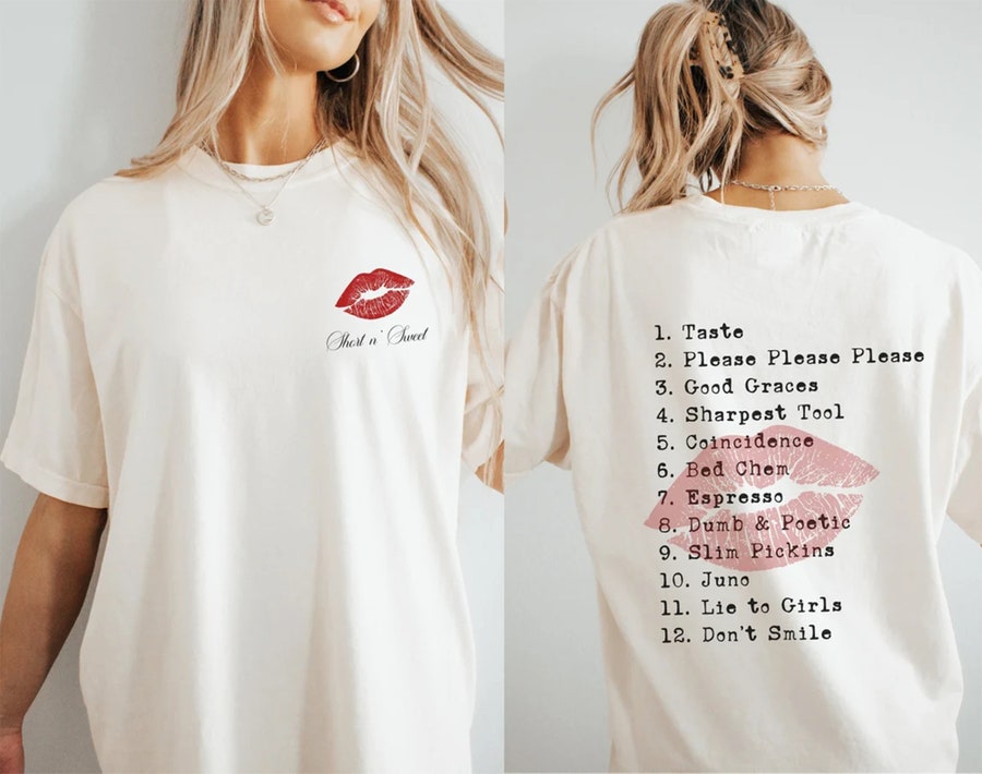 New Short N Sweet Tour Shirt, Sabrina Carpenter Shirt, Sabrina Carpenter Merch, Please Please Please,Espresso,Back Comfort Colors,Concert Shirt