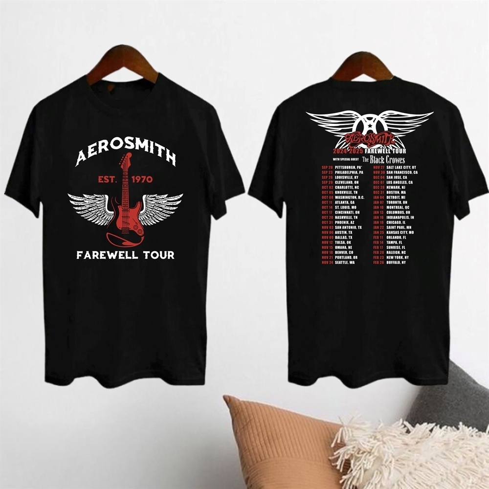 New Aerosmith Tour 2024-2025 T-Shirt Aerosmith Peace Out Farewell Tour Shirt Aerosmith Fan Gifts Aerosmith Rock Band Aerosmith Vintage Shirt