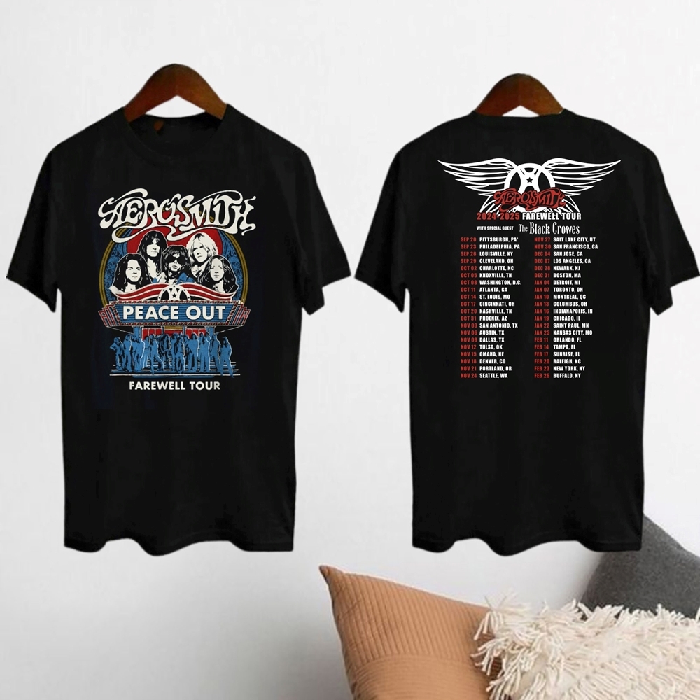 Aerosmith 90S Vintage Shirt Aerosmith Peace Out Farewell Tour 2024-2025 Shirt Aerosmith Fan Gift Aerosmith Rock Band Aerosmith