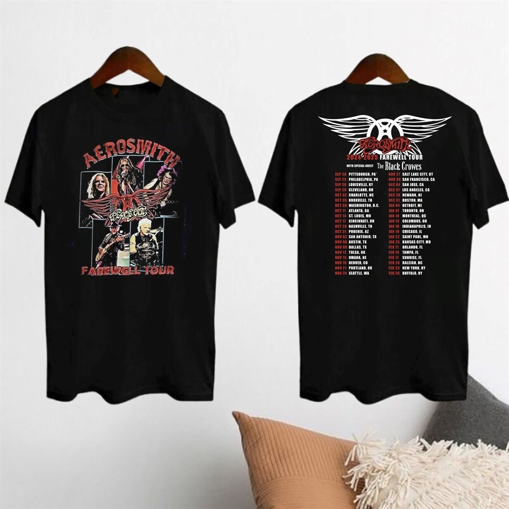 New Aerosmith Band Graphic Shirt Aerosmith Peace Out Farewell Tour 2024-2025 T-Shirt Aerosmith Fan Gift 90S Vintage Aerosmith Rock Band Shirt