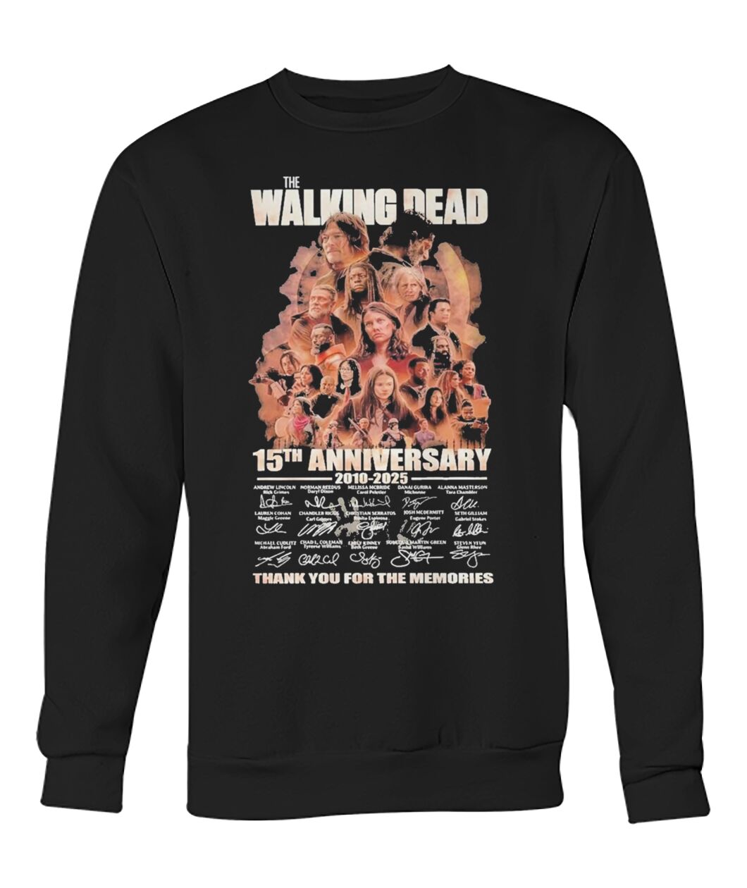 New The Walking Dead 15Th Anniversary 2010-2025 Thank You For The Memories Sweatshirt