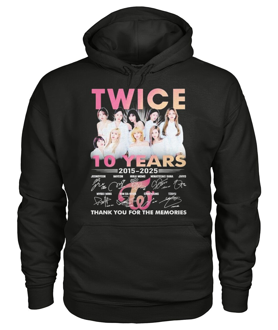 Twice 10 Years 2015-2025 Thank You For The Memories Signatures Hoodie