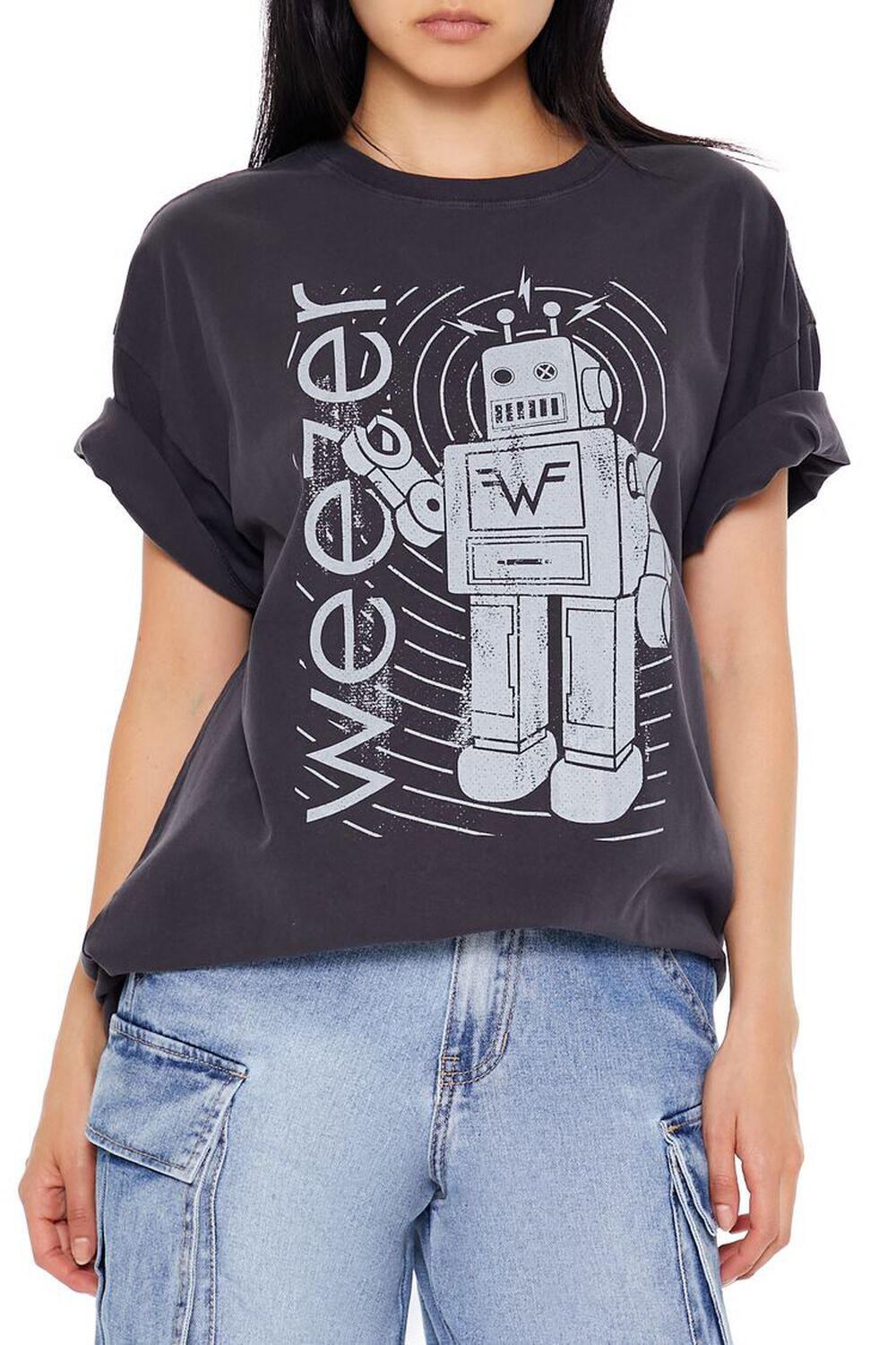 New Weezer Robot Graphic T-Shirt