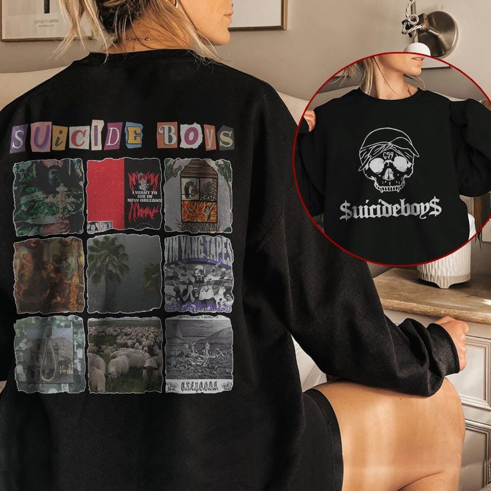 Suicideboys G59 Albums Cover Retro 90S Sweater Music 2 Sides Sweatshirt Suicideboys Grey Day 2024 Concert Gift For Fan