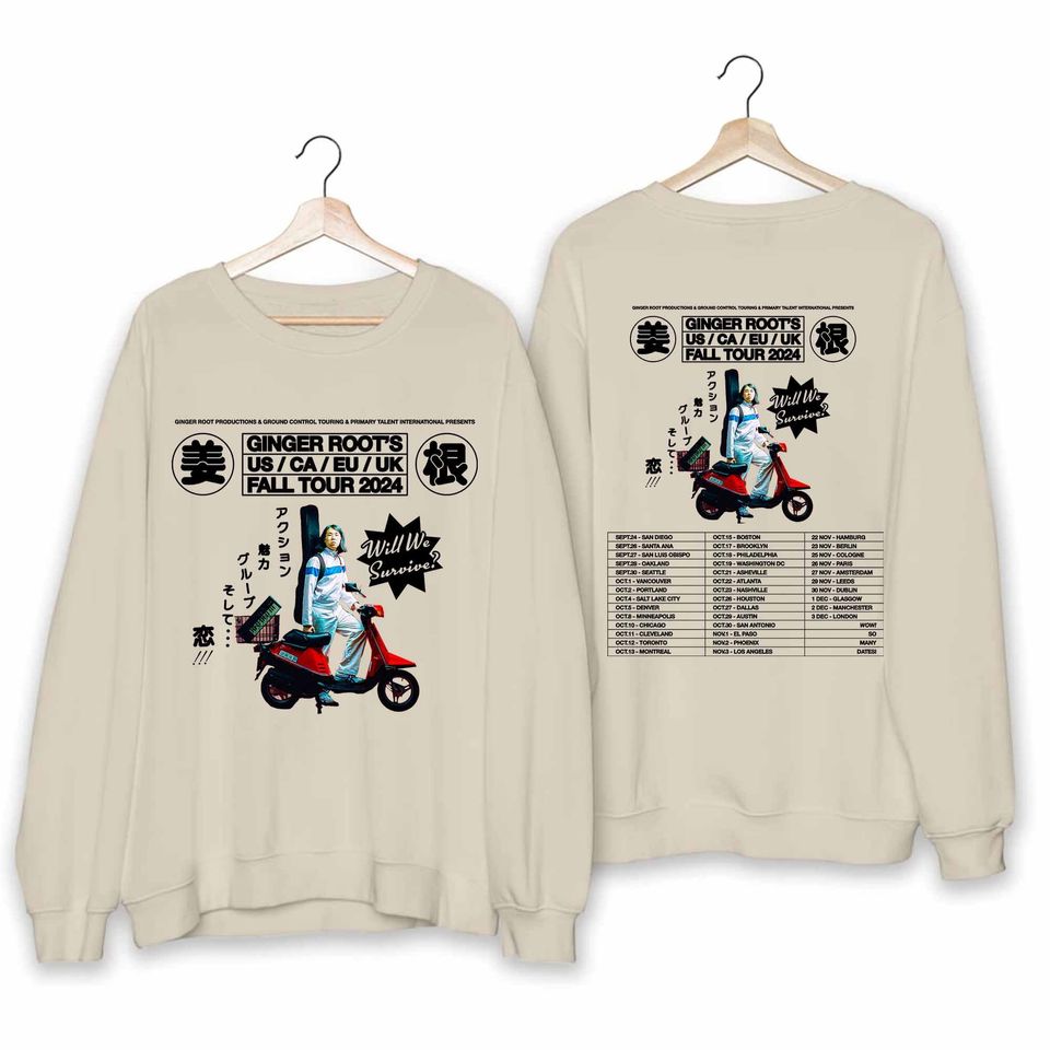 New Ginger Root Fall Tour 2024 Double Sided Sweater Music Two Sides Sweatshirt For Fans, Music Sweatshirts For Men Women And Kids, Music Men