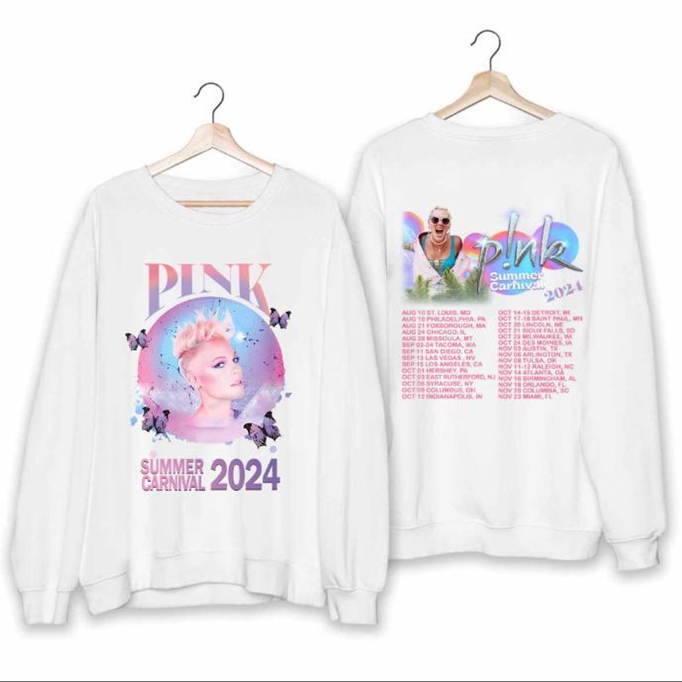 New P!Nk Summer Carnival 2024 Tour Sweater P!Nk 2024 Concert Sweater Pink Fan Sweater Trustfall Album Sweater Music Tour 2024 Sweatshirt