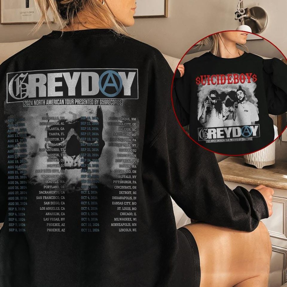 New Suicideboys G59 Greyday Tour Sweater Music 2 Sides Sweatshirt Suicideboys Grey Day 2024 Concert Gift For Fan
