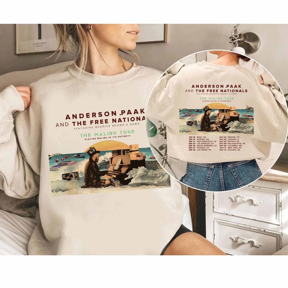 New Anderson .Paak & The Free Nationals The Malibu Tour Sweater The Malibu Tour 2024 Sweater Anderson .Paak Fan Sweatshirt