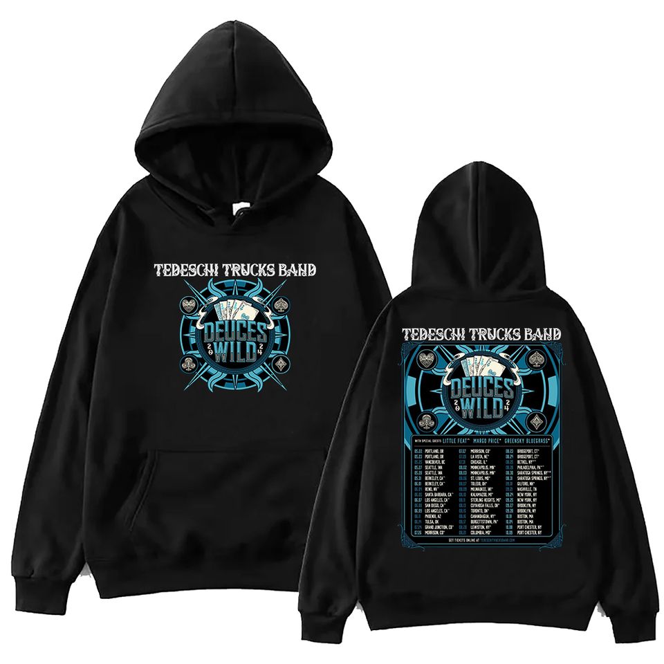 New Tedeschi Trucks Band 2024 Tour Hoodie, Unisex Harajuku Pullover Tops Long Sleeve Hoodies, Muisc Tour Fans Gift