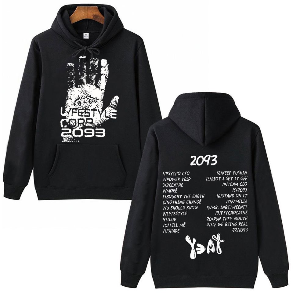 Yeat 2093 Hoodie, Harajuku Hip Hop Pullover Tops Hoodie, Music Fans Gift