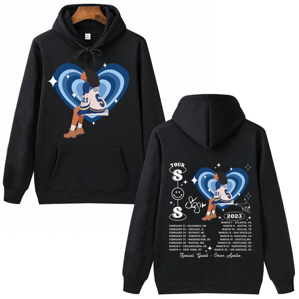 Sza Sos Hoodie, Music Vintage 90S Hoodie, Harajuku Hip Hop Pullover Tops Hoodie, Music Fans Gift
