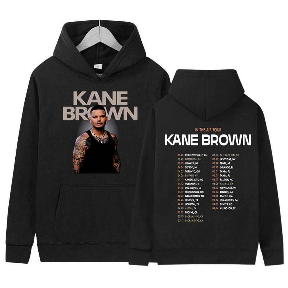 Singer Kane Brown In The Air 2024 Tour Hoodie, Men Hip Hop Trend Pullover Hoodie, Vintage Fashion Oversized Hoodies