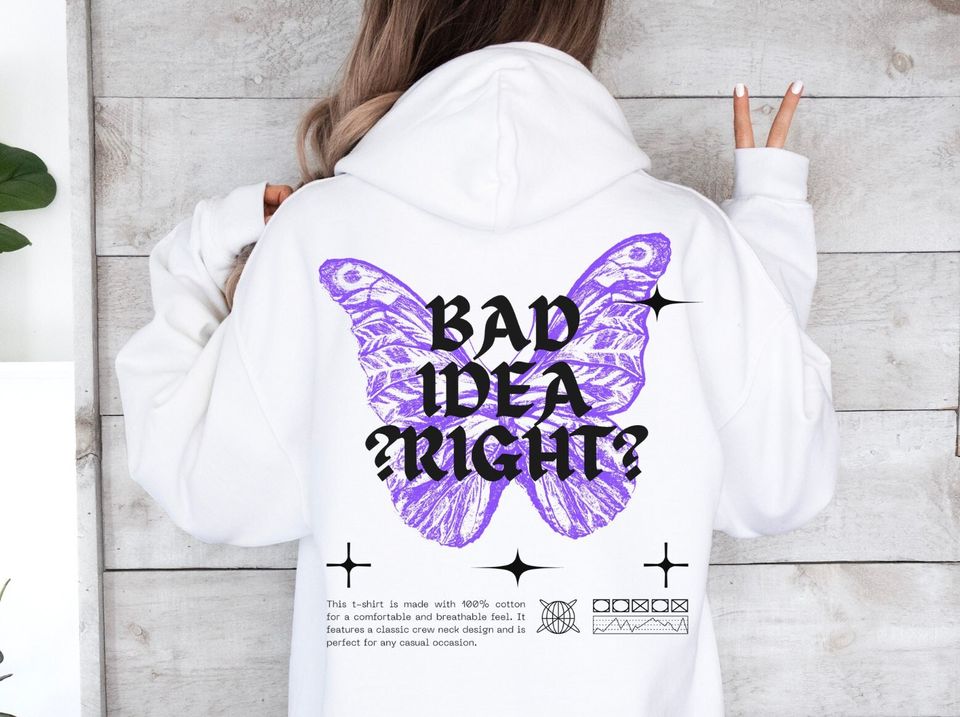 Y2K Olivia Rodrigo Spill Ur Guts, Bad Idea Right Hoodie, Guts Album Merch, Guts Double Sided Hoodie
