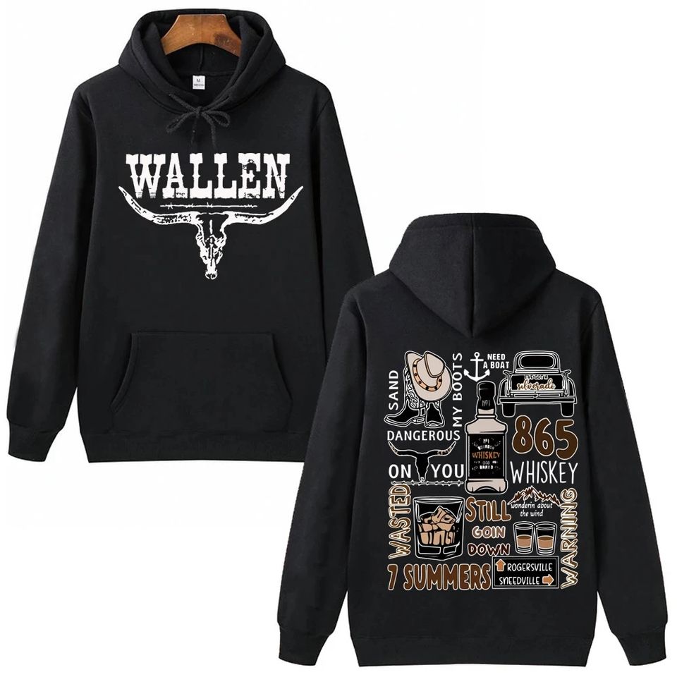 Wallen Western Western Country Music Hoodie, Man Woman Harajuku Pullover Tops Hoodie, Fans Gift