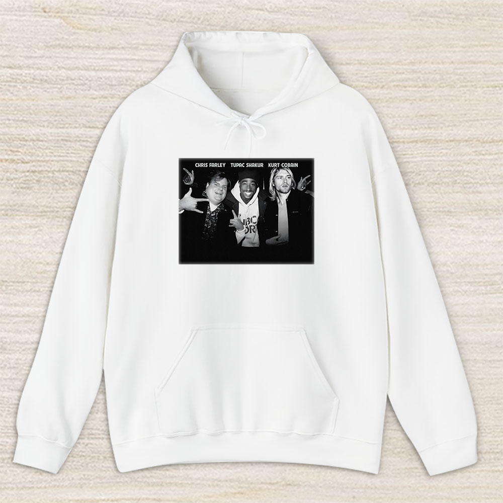 Vintage Tupac Shakur Fan Hoodie, Tupac Shakur Chris Farley Tupac Shakur And Kurt Cobain Partying Unisex Hoodie