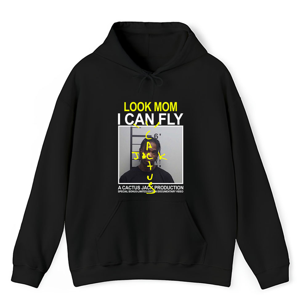 Vintage Travis Scott Fan Hoodie, Travis Scott Look Mom I Can Fly Unisex Hoodie