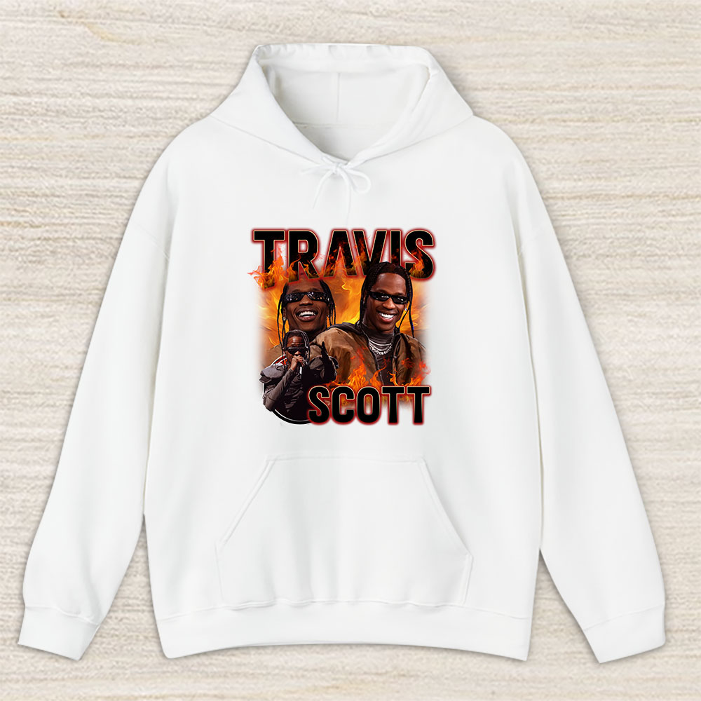 Vintage Travis Scott Fan Hoodie, Travis Scott La Flame Cactus Jack Trav Scott Squad Unisex Hoodie