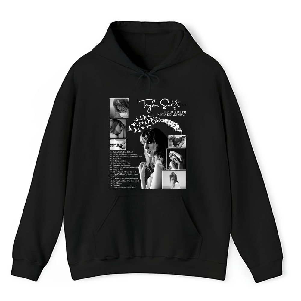 Vintage Taylor Swift Fan Hoodie, Taylor Swift The Tortured Poets Department Album Unisex Hoodie For Fans
