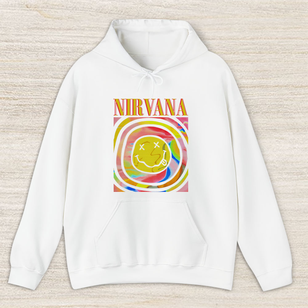 Vintage Nirvana Smile Fan Hoodie, Nirvana Smile Face Trendy Pink Gift For Fan Happy Face Unisex Hoodie