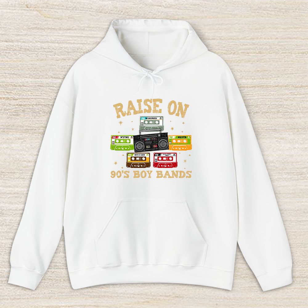 Vintage New Kids Fan Hoodie, New Kids On The Block Raised On 90s Boy Band Unisex Hoodie