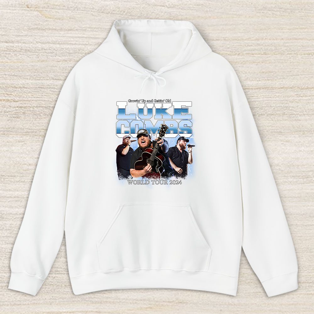 Vintage Luke Combs Fan Hoodie, Luke Combs Growin Up And Gettin Old Unisex Hoodie
