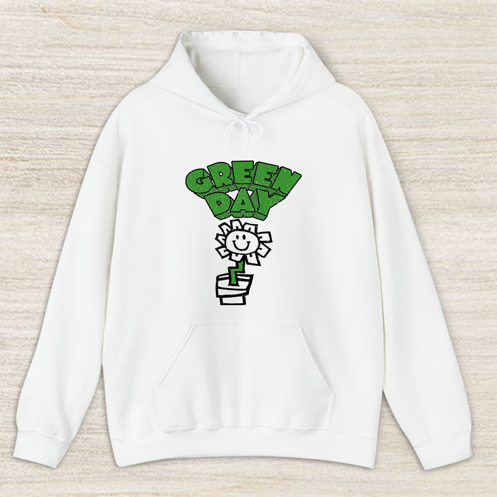 Vintage Green Day Fan Hoodie, Green Day Flower Pot Unisex Pullover Hoodie