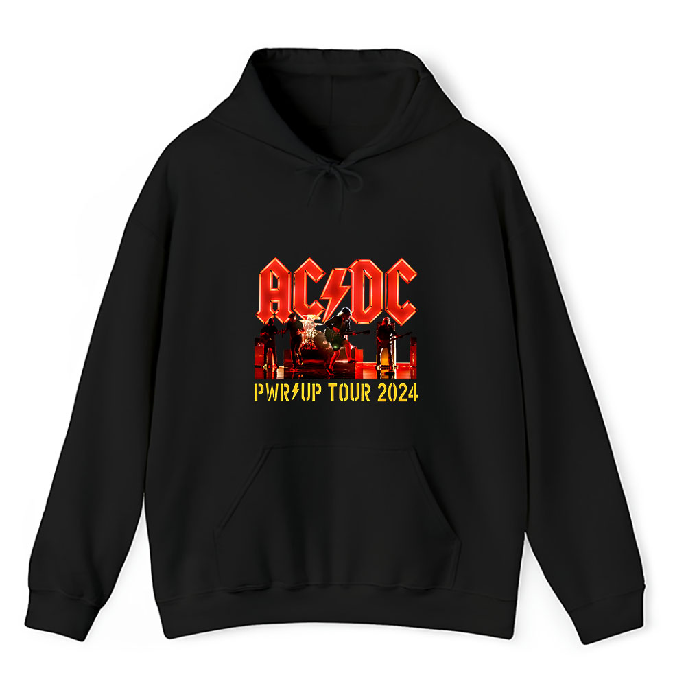 Vintage AC/DC Pwr Fan Hoodie, AC/DC Pwr Up World Tour 2024 Unisex Hoodie