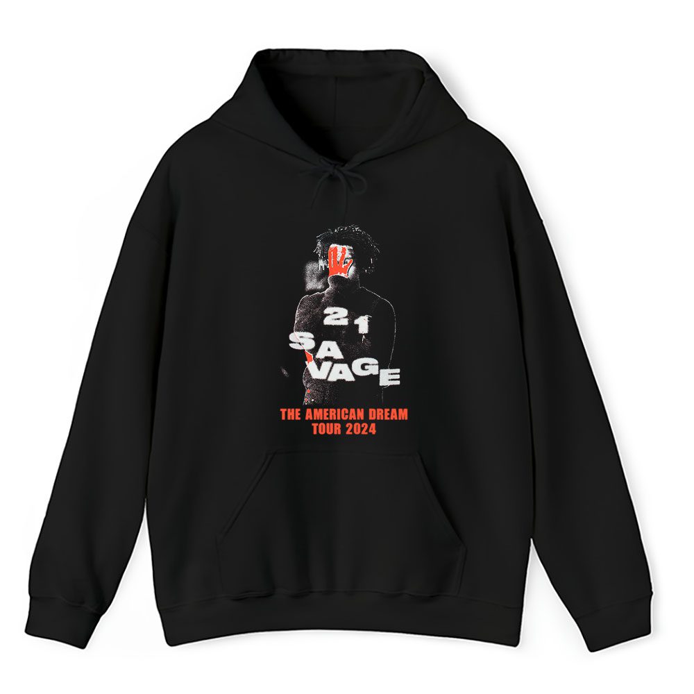 Vintage 21 Savage Fan Hoodie, 21 Savage The American Dream Tour 2024 Unisex Hoodie For Fans