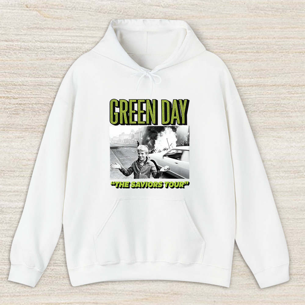 Vintage Green Day Fan Hoodie, Green Day The Saviors 2024 Tour Unisex Pullover Hoodie