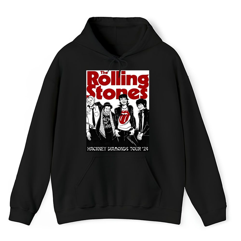 Vintage The Rolling Fan Hoodie, The Rolling Stones Hackney Diamonds Tour 2024 Unisex Hoodie