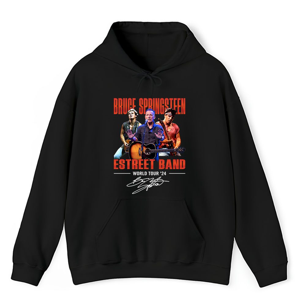 Vintage Bruce Springsteen Fan Hoodie, Bruce Springsteen The E Street Band World Tour 2024 Black Unisex Hoodie