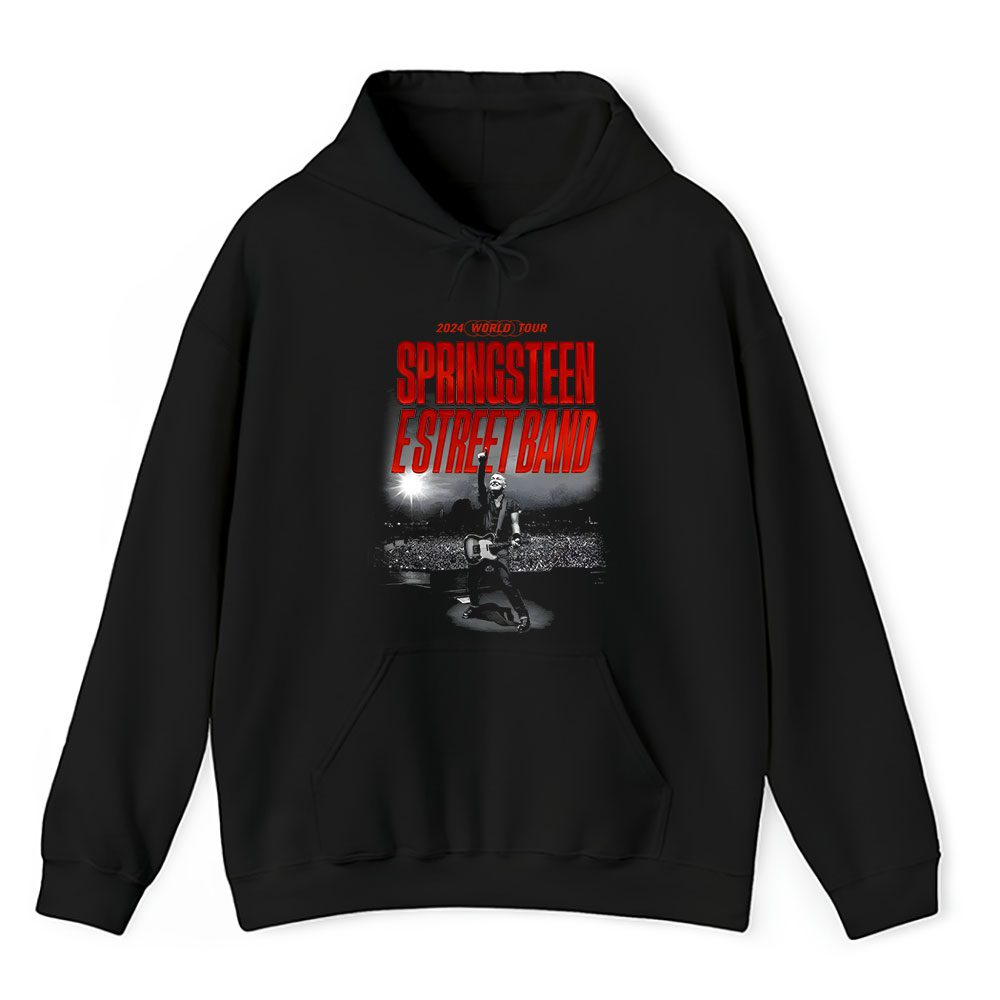 Vintage Bruce Springsteen Fan Hoodie, Bruce Springsteen The E Street Band World Tour 2024 Black Unisex Hoodie