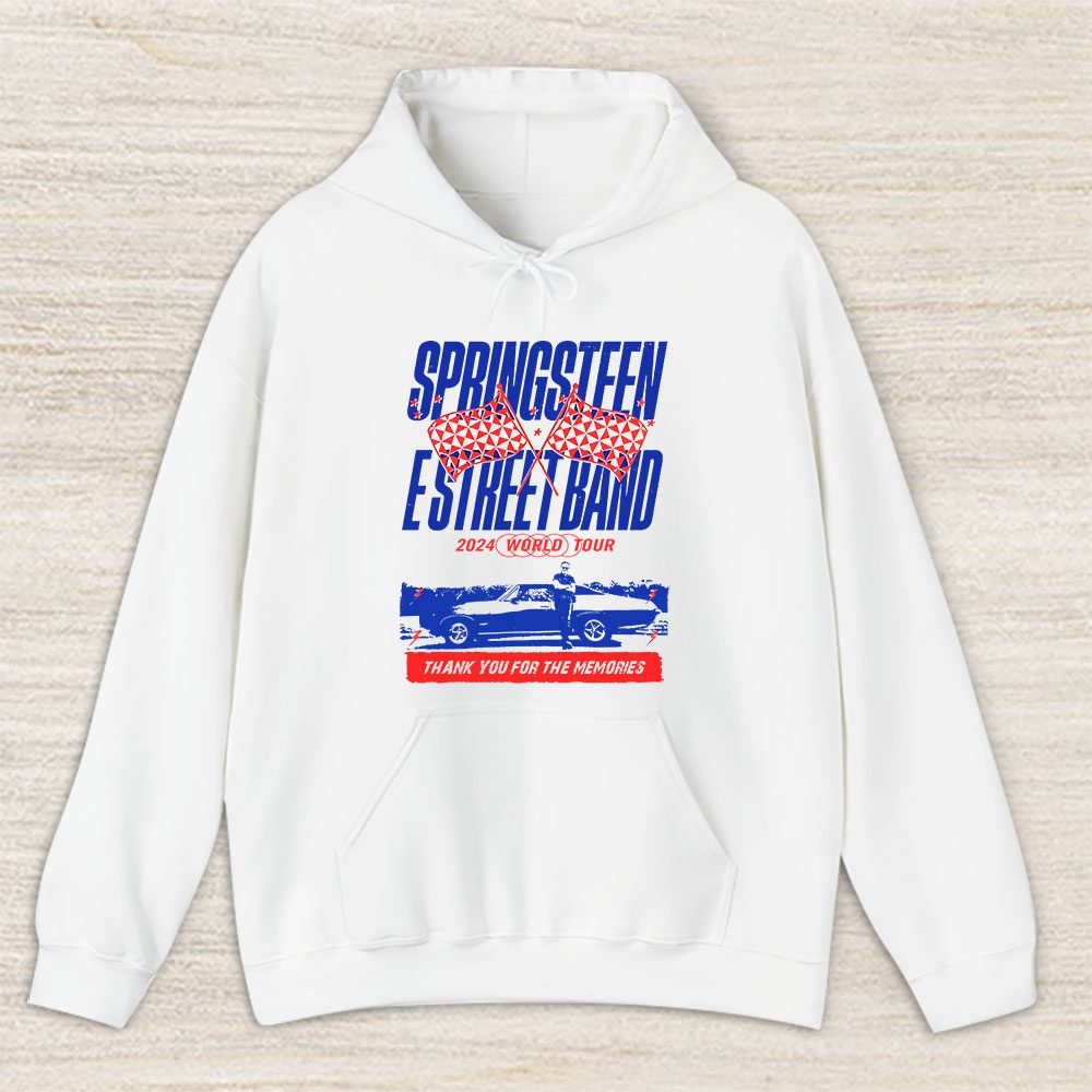 Vintage Bruce Springsteen Fan Hoodie, Bruce Springsteen The E Street Band World Tour 2024 White Unisex Hoodie