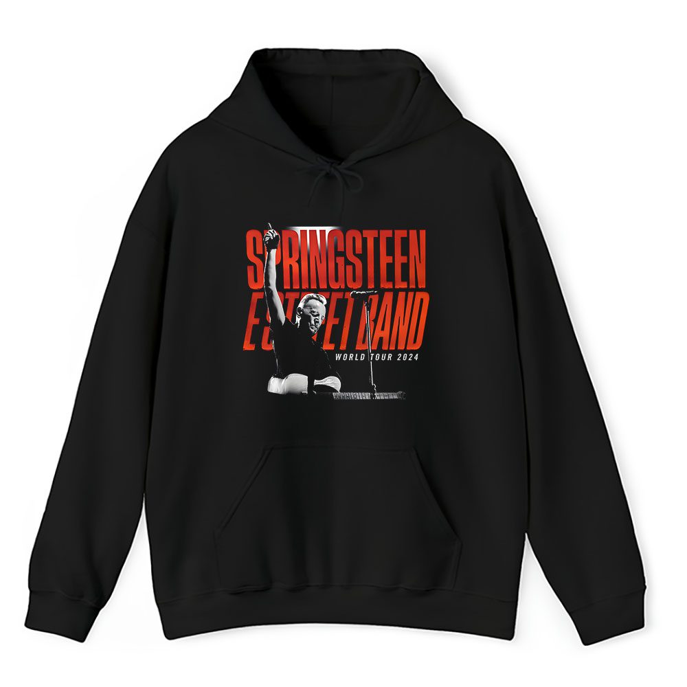 Vintage Bruce Springsteen Fan Hoodie, Bruce Springsteen The E Street Band World Tour 2024 Black Unisex Hoodie