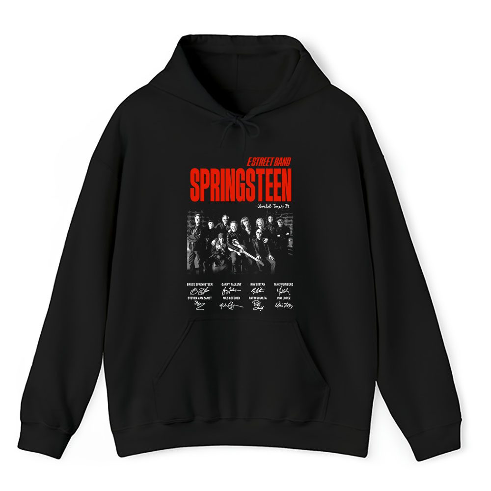 Vintage Bruce Springsteen Fan Hoodie, Bruce Springsteen The E Street Band Tour Anniversary Black Unisex Hoodie