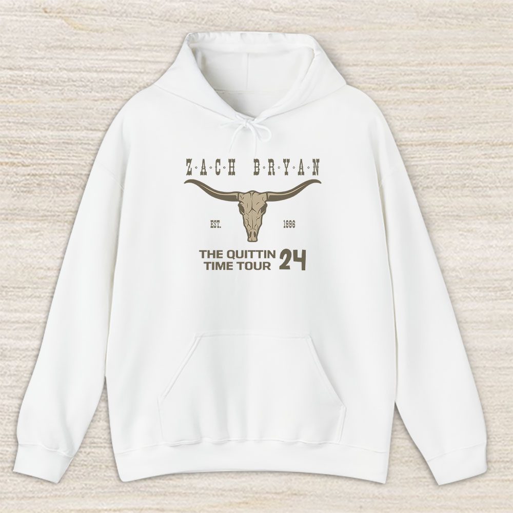 Vintage Zach Bryans Fan Hoodie, Zach Bryans The Quittin Time Tour 24 Unisex Pullover Hoodie